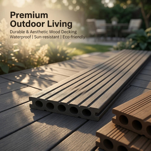 Outdoor wpc decking boards 100x14x2.5 non-slip - vue 2 sur 7