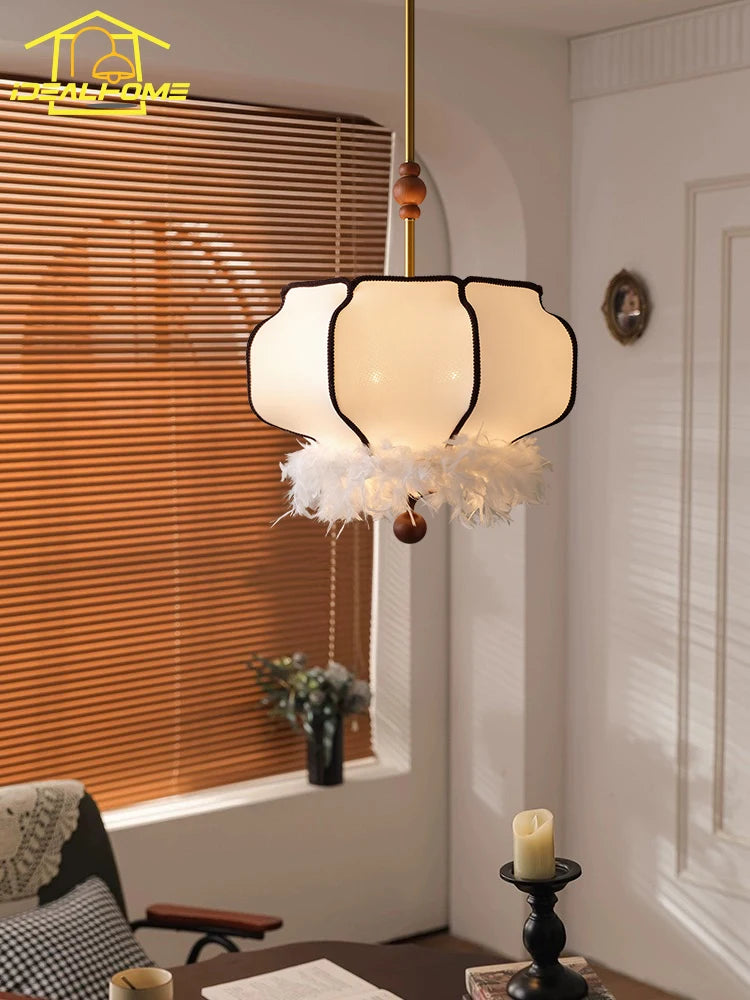 Minimalist feather pendant lamp French design decorative light