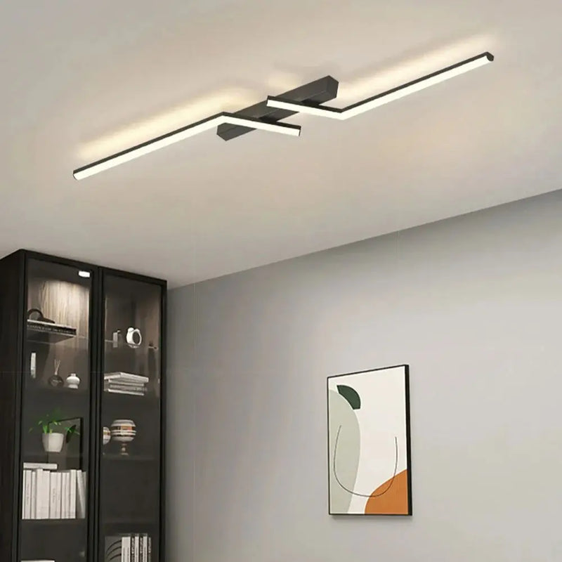 Modern LED line ceiling light for living room and study lighting