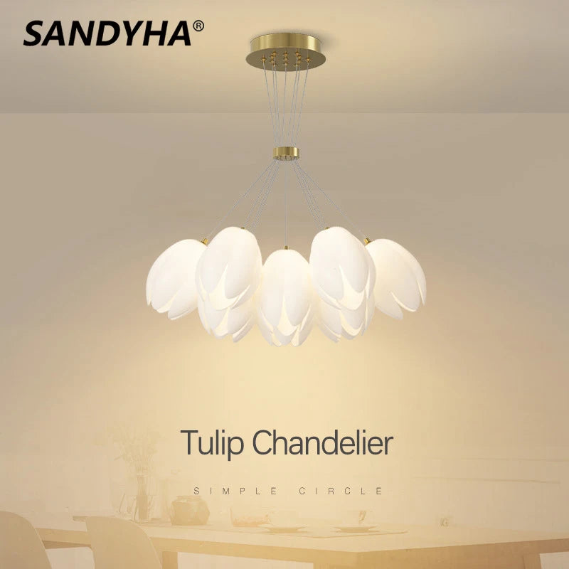 Modern tulip chandelier sandyha LED hanging lamp