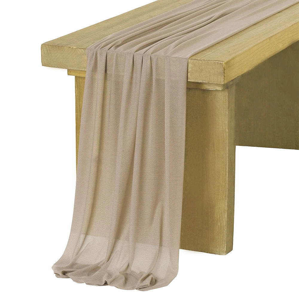 Boho sheer chiffon table runner for weddings and decor