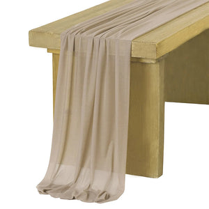 Boho sheer chiffon table runner for weddings and decor