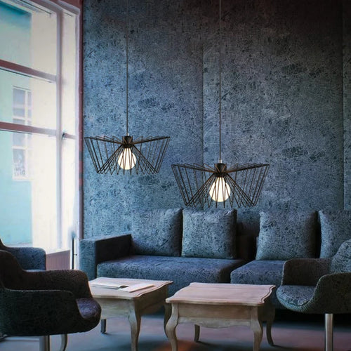 Creative iron pendant light with decorative LED lighting - vue 4 sur 7