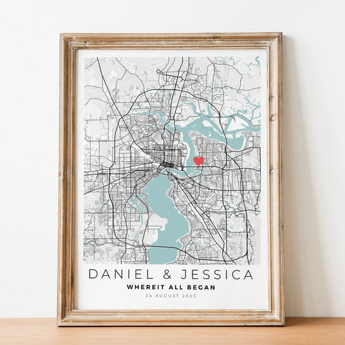 carte de ville personnalisée cadeau de saint-valentin pour lui - vue 5 sur 7