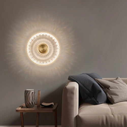 Copper and acrylic LED wall light nordic interior decoration - vue 5 sur 8