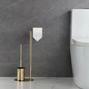 Stainless steel toilet brush with removable holder