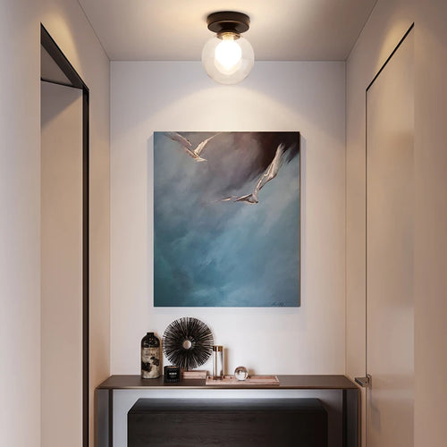 Modern simple Nordic LED glass ball ceiling light - vue 4 sur 10