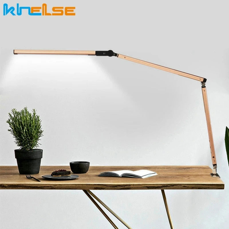 Modern long arm desk lamp with dimmer and energy saving