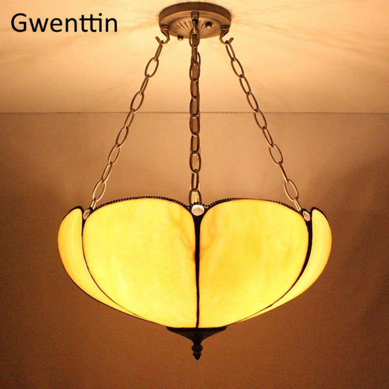 Tiffany stained glass chandelier for interior decoration - vue 3 sur 10