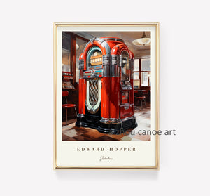 Classic Edward Hopper art library modern wall decor poster