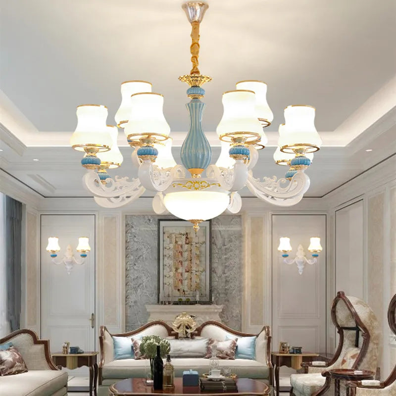 Modern ceramic chandelier for elegant indoor lighting - vue 4 sur 6