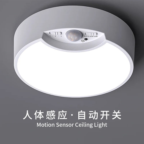 Rechargeable LED ceiling light with motion sensor, dimmable and remote control