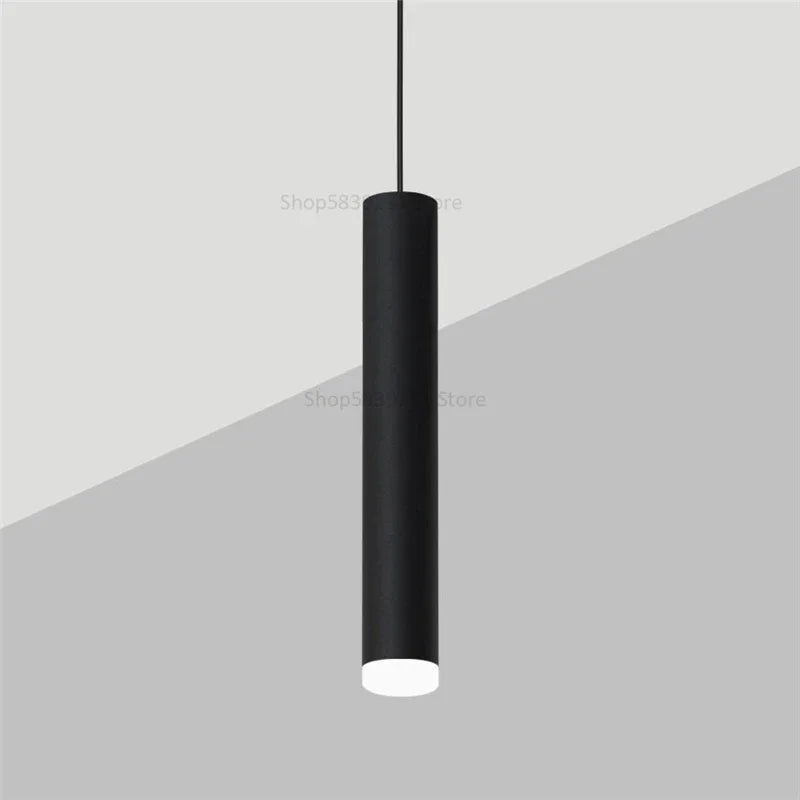 Modern cylindrical pendant light for Nordic interior decor - vue 11 sur 12