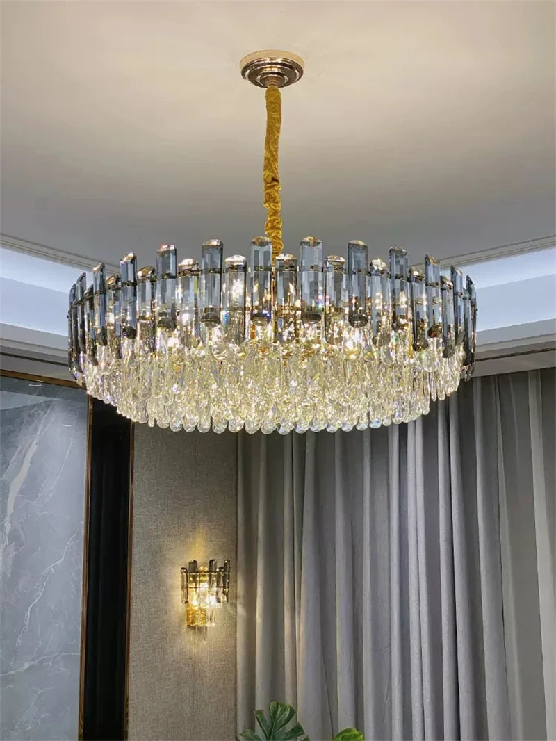 Modern crystal ceiling light with elegant rectangular shade - vue 6 sur 18