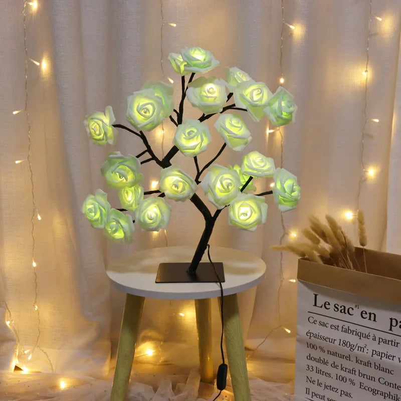 Nordic crystal LED cherry blossom table lamp night light - vue 7 sur 19