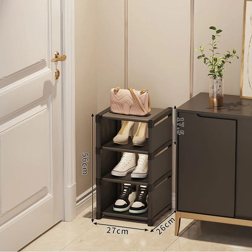 stackable and adjustable space-saving shoe organizer - vue 15 sur 15