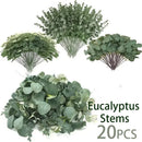 Set of 20 artificial eucalyptus leaves for floral decoration