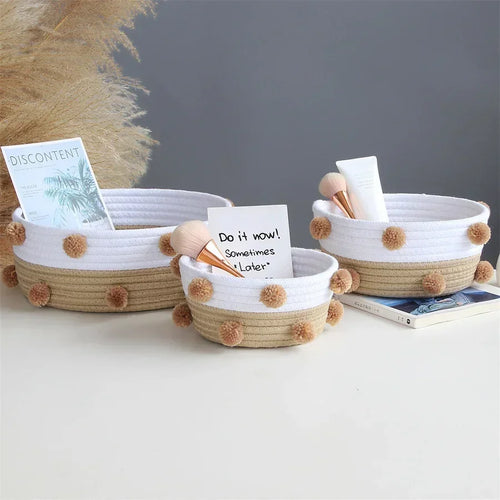 cotton rope storage baskets for home organization
