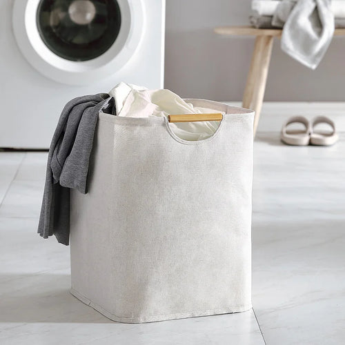 foldable storage basket for dirty laundry with handle - vue 6 sur 12