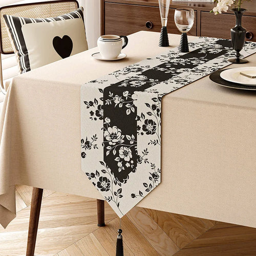 Vintage floral table runner country style