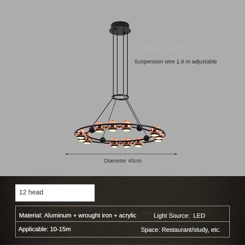 Minimalist modern ball chandelier for interior decoration - vue 12 sur 12