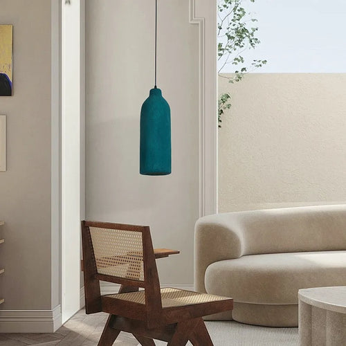 Creative wabi sabi LED pendant light for restaurant and home cement design - vue 3 sur 7