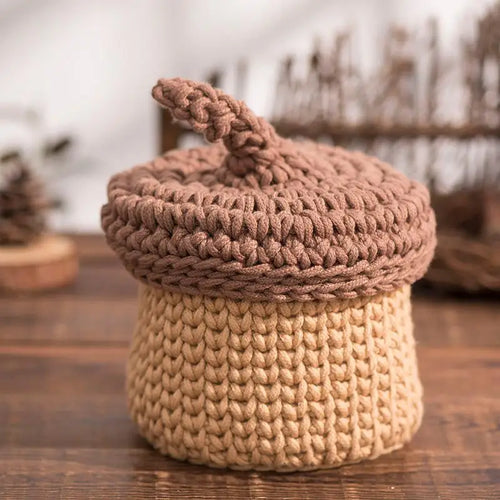 cotton rope storage basket for plants and decorations - vue 3 sur 9