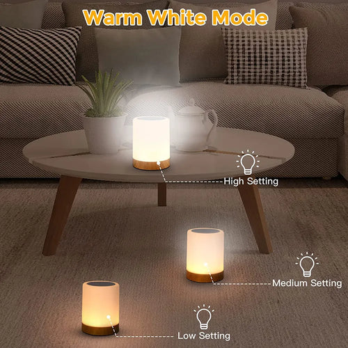 Touch LED table lamp with RGB, portable bedside light with touch sensor for children's gifts - vue 4 sur 10