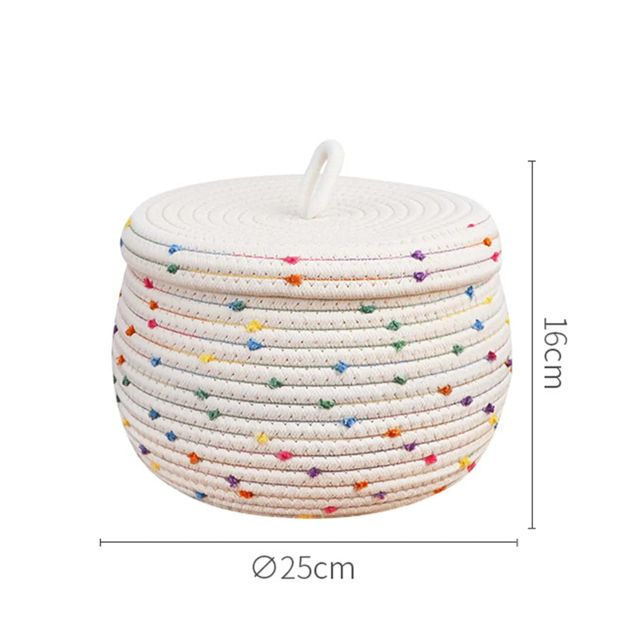 handwoven cotton basket for decorative storage - vue 13 sur 15
