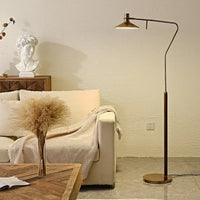 Modern solid wood LED floor lamp with retro design