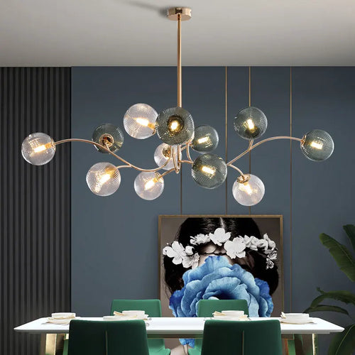 Luxury Nordic glass ball chandelier - vue 2 sur 9