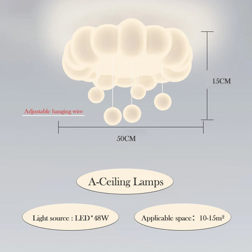Modern romantic cloud chandelier for children's bedroom interior decoration - vue 10 sur 12
