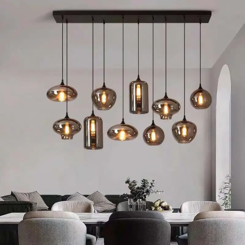 Designer glass LED pendant light for modern interior decor