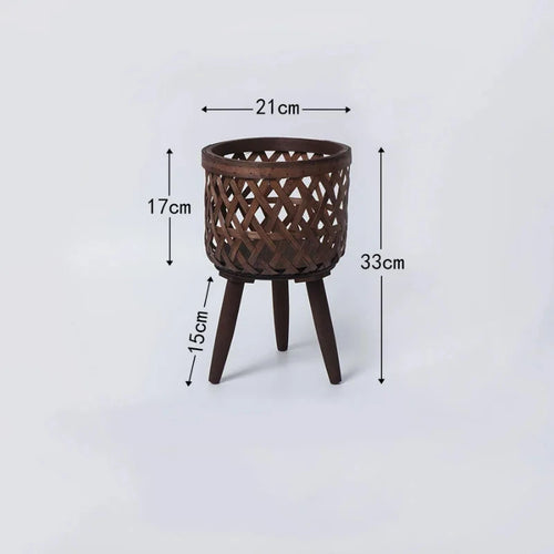Hand-woven rattan flower pot for green plants - vue 12 sur 12