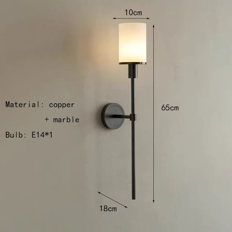 Vintage brass and natural marble wall light for elegant lighting