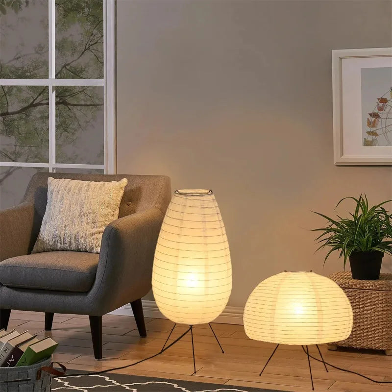 Wabi sabi rice paper bedside lamp retro creative decorative