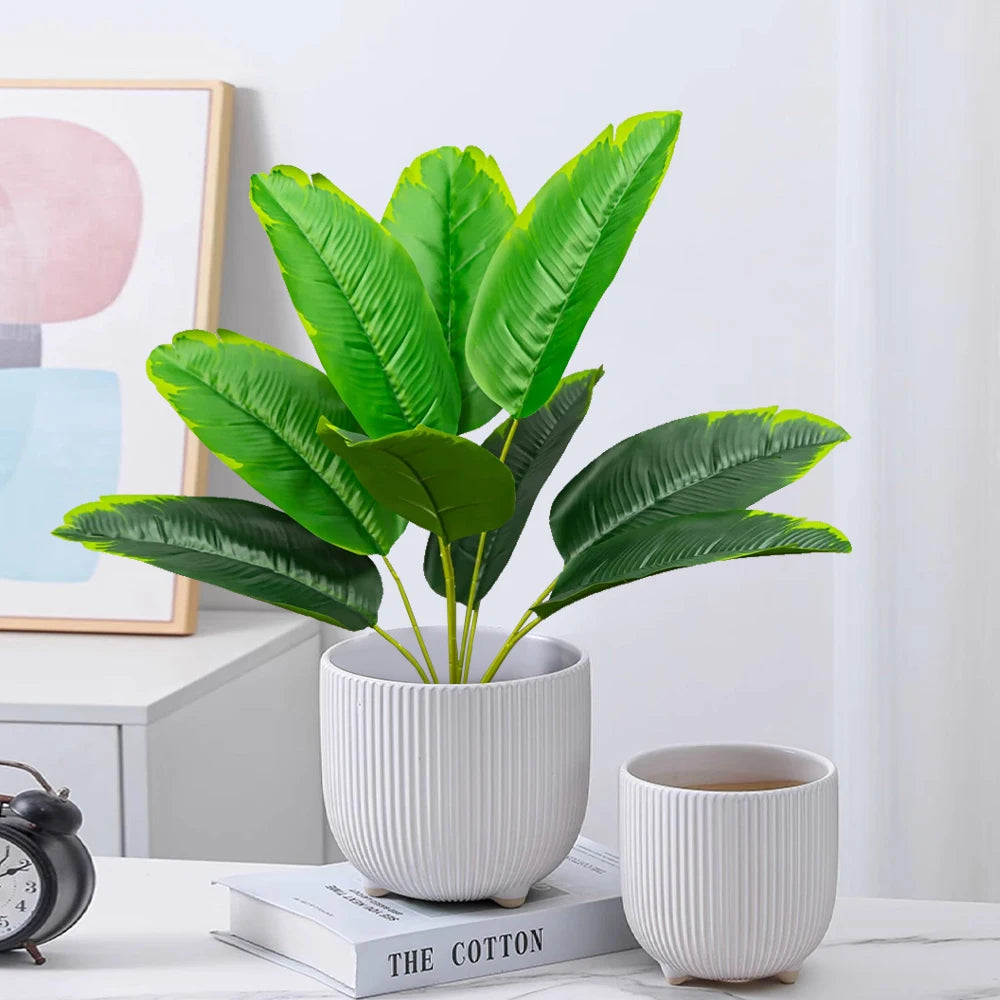 Artificial tropical plant with banana leaves for garden decoration - vue 3 sur 8