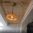 Tiffany style stained glass pendant light for interior decor