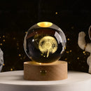 3D crystal ball solar system engraved decorative gift