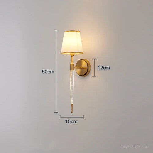 Retro American crystal wall light for living room decor - vue 9 sur 9