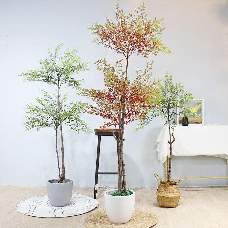 Large artificial nandina branches tropical palm for interior decoration
