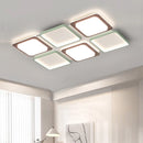 Minimalist square wood grain living room lamp