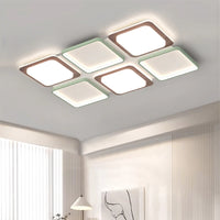 Minimalist square wood grain living room lamp