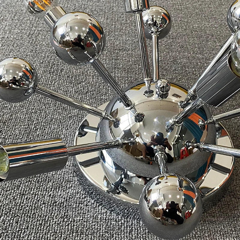Medieval space style chrome metal wall light for restaurants - vue 5 sur 6