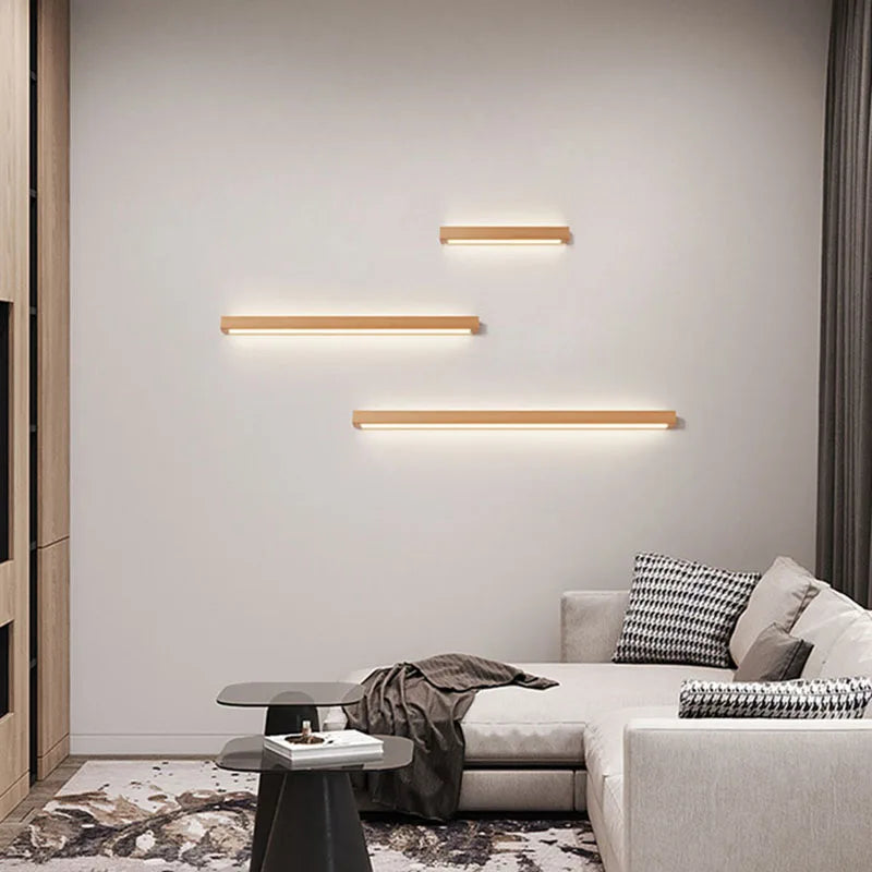 Nordic wood LED dimmable wall light