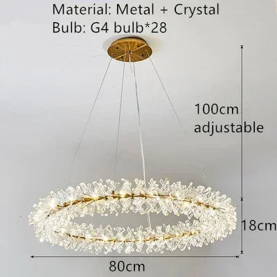 Modern clear crystal pendant light for interior decoration - vue 8 sur 13