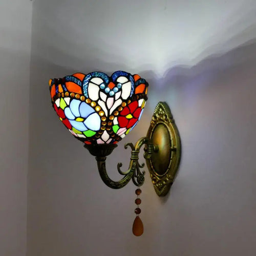 Mediterranean glass wall light vintage style LED lighting - vue 11 sur 10