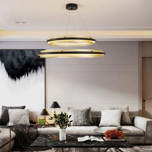 Luxury circular LED chandelier modern decorative design - vue 4 sur 14