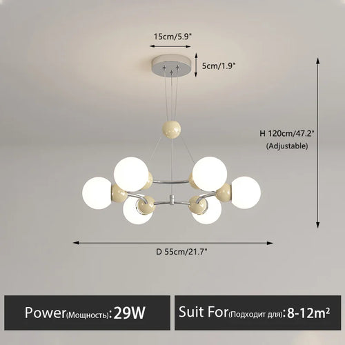 Modern decorative pendant chandelier for the home - vue 21 sur 21