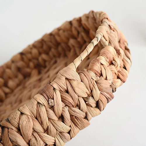 woven storage tray water hyacinth baskets for serving and storage - vue 6 sur 9